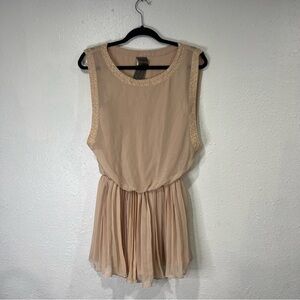 Moon Collection beige tunic dress with beading details size small